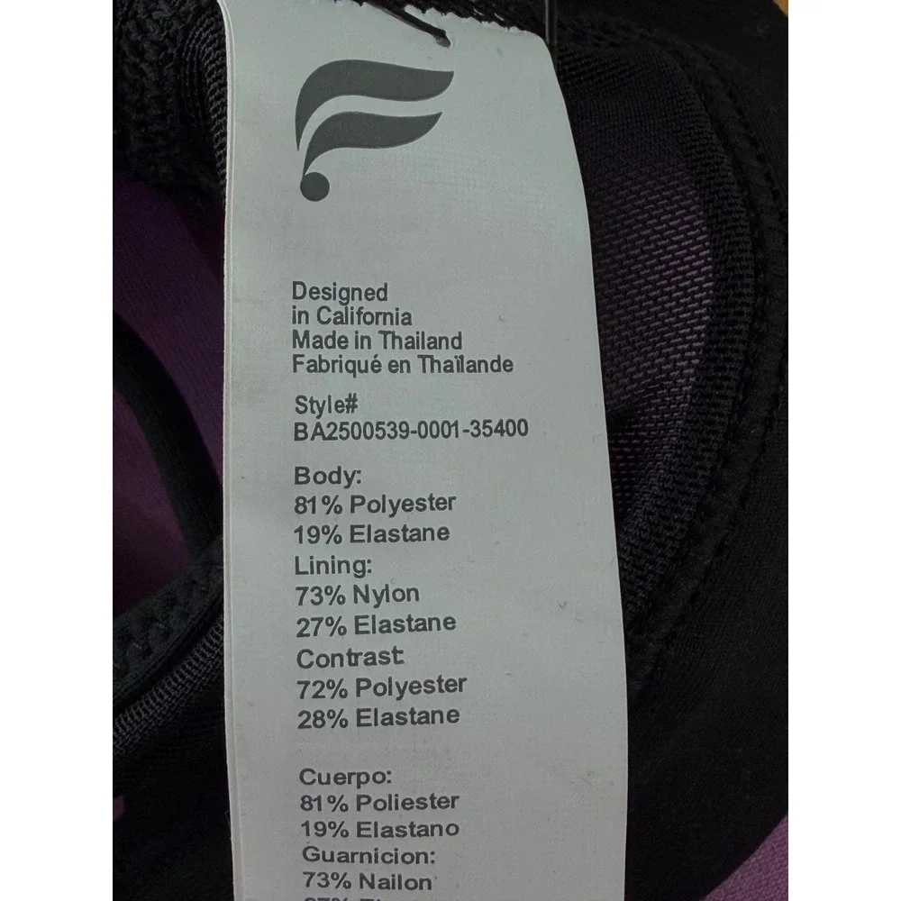 Fabletics Principal High Impact Sports Bra Black XS‎ Strappy Mesh Yoga Gym Chic